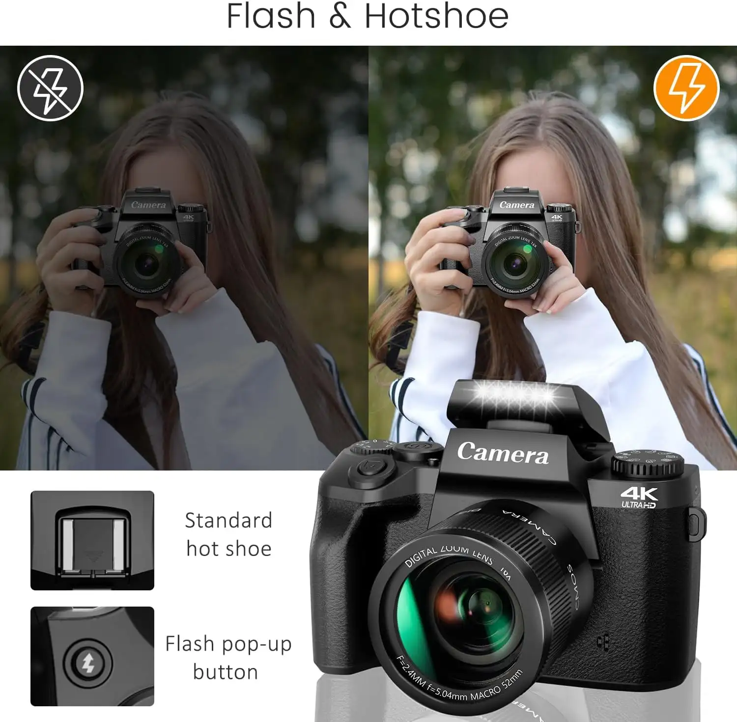 Saneen Digital Camera, 4k Cameras, 64MP WiFi Touch Screen Vlogging Camera - 710sddtawdl._ac_sl1500_